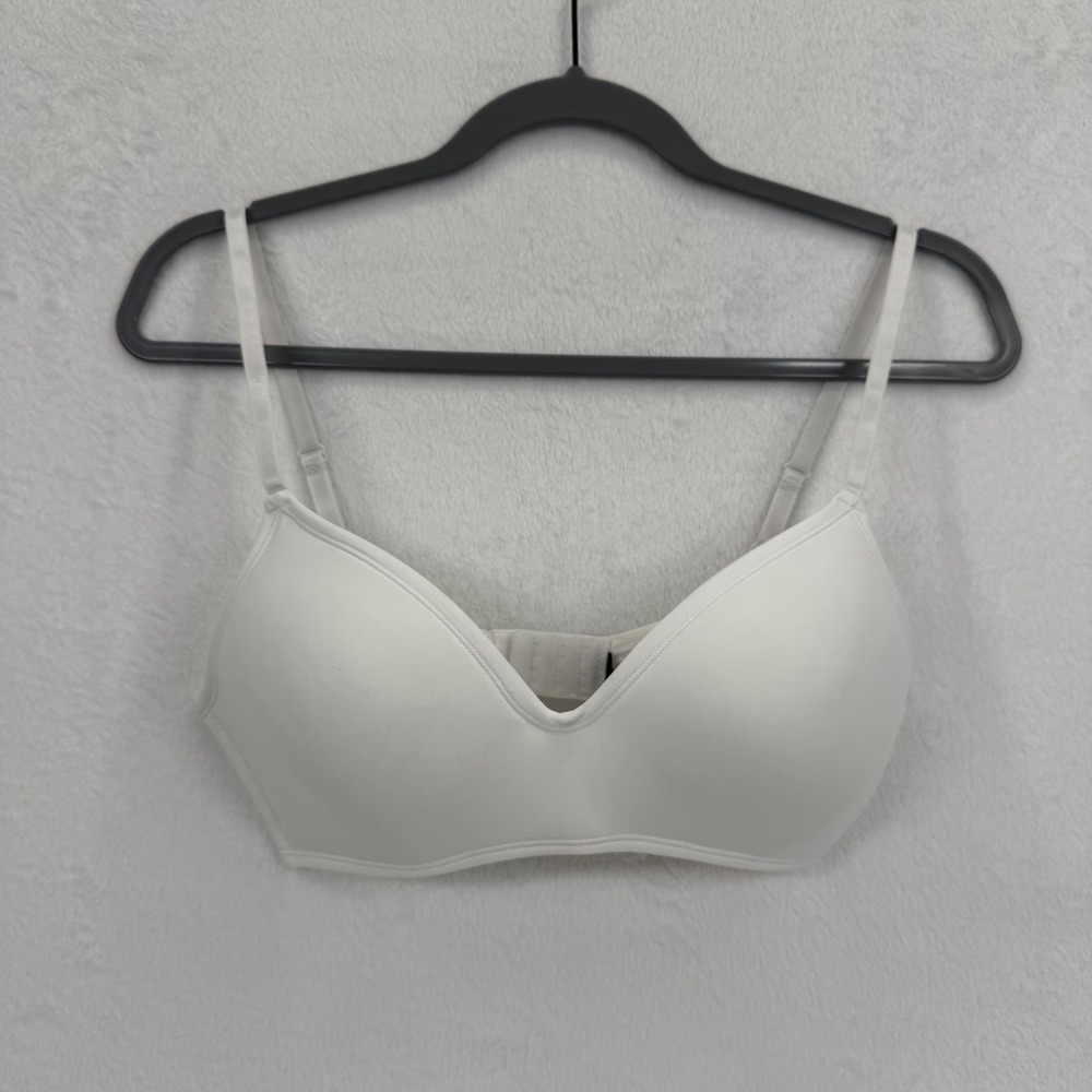 White Wireless T-Shirt Bra Size 34C‎ Everyday Comfort Support Soft